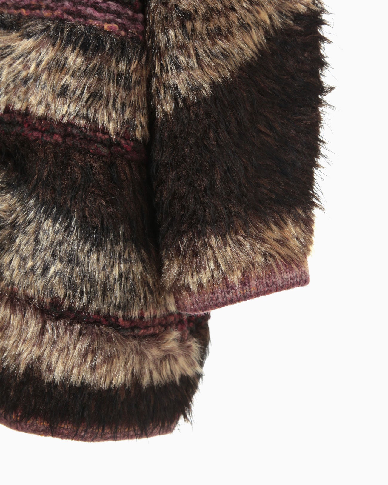 Mountainscape Gradation Knitted Coat - brown