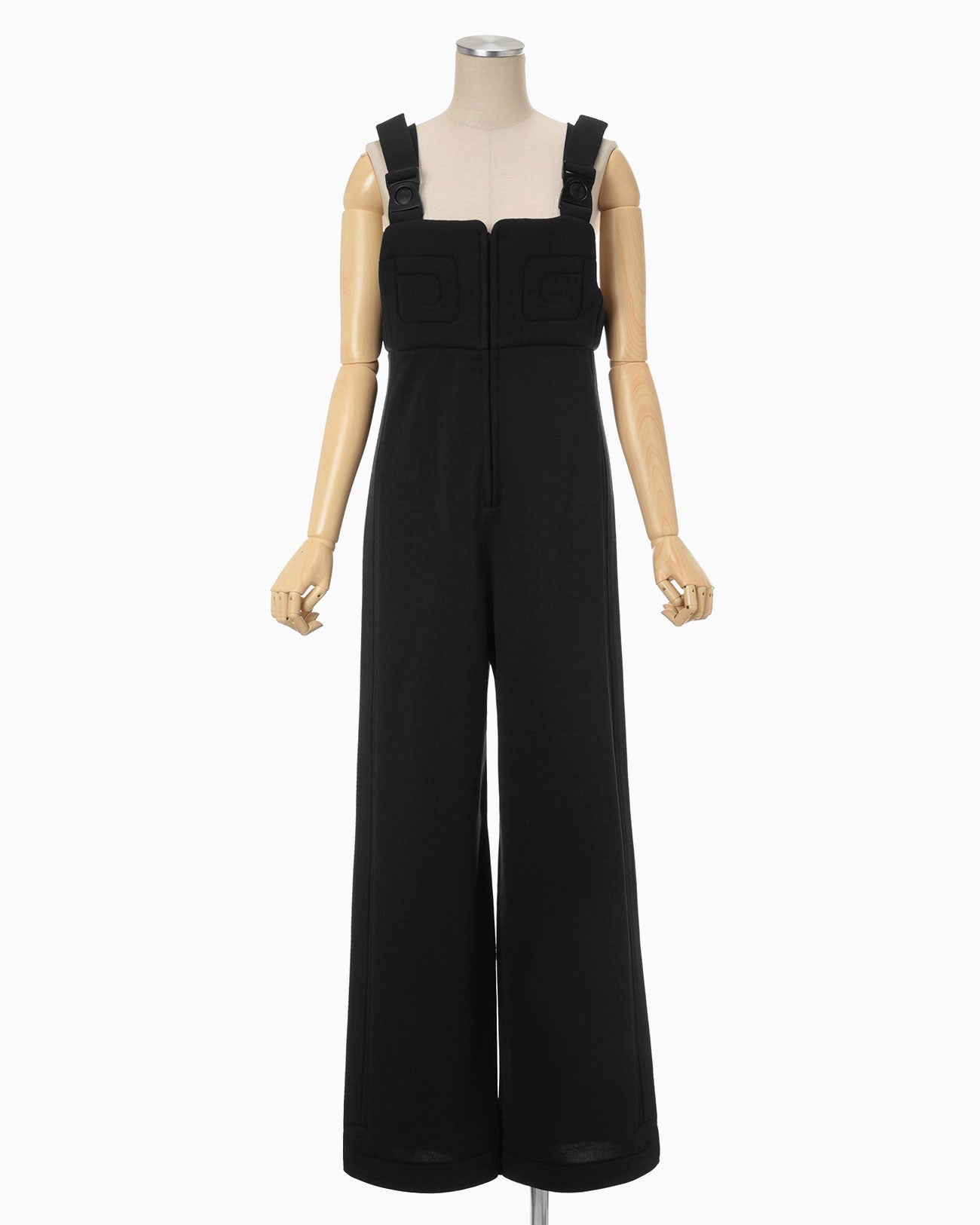 Jomon Pattern Knitted Overalls black Mame Kurogouchi