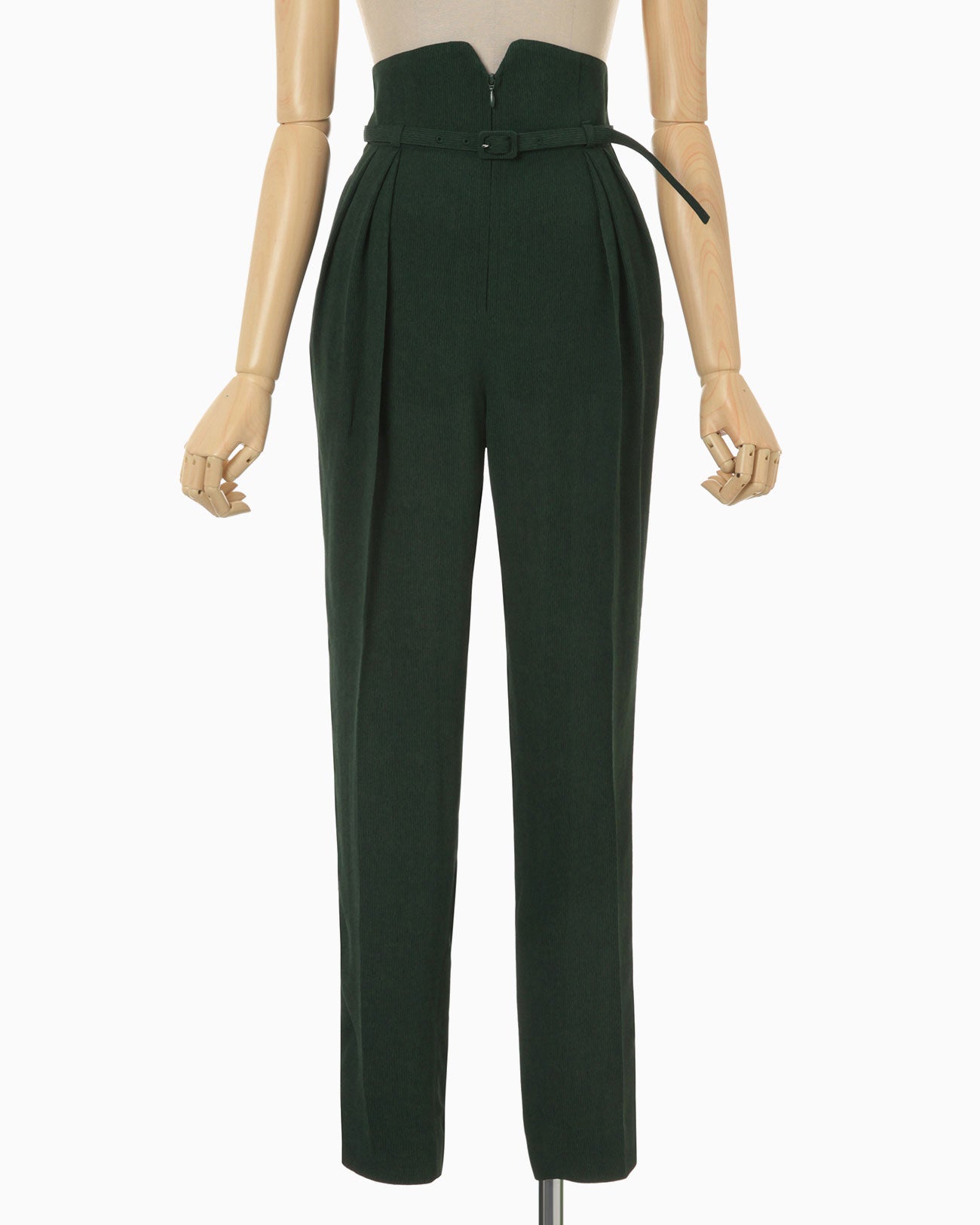Stripe Jacquard High Waisted Tapered Trousers - green - Mame Kurogouchi