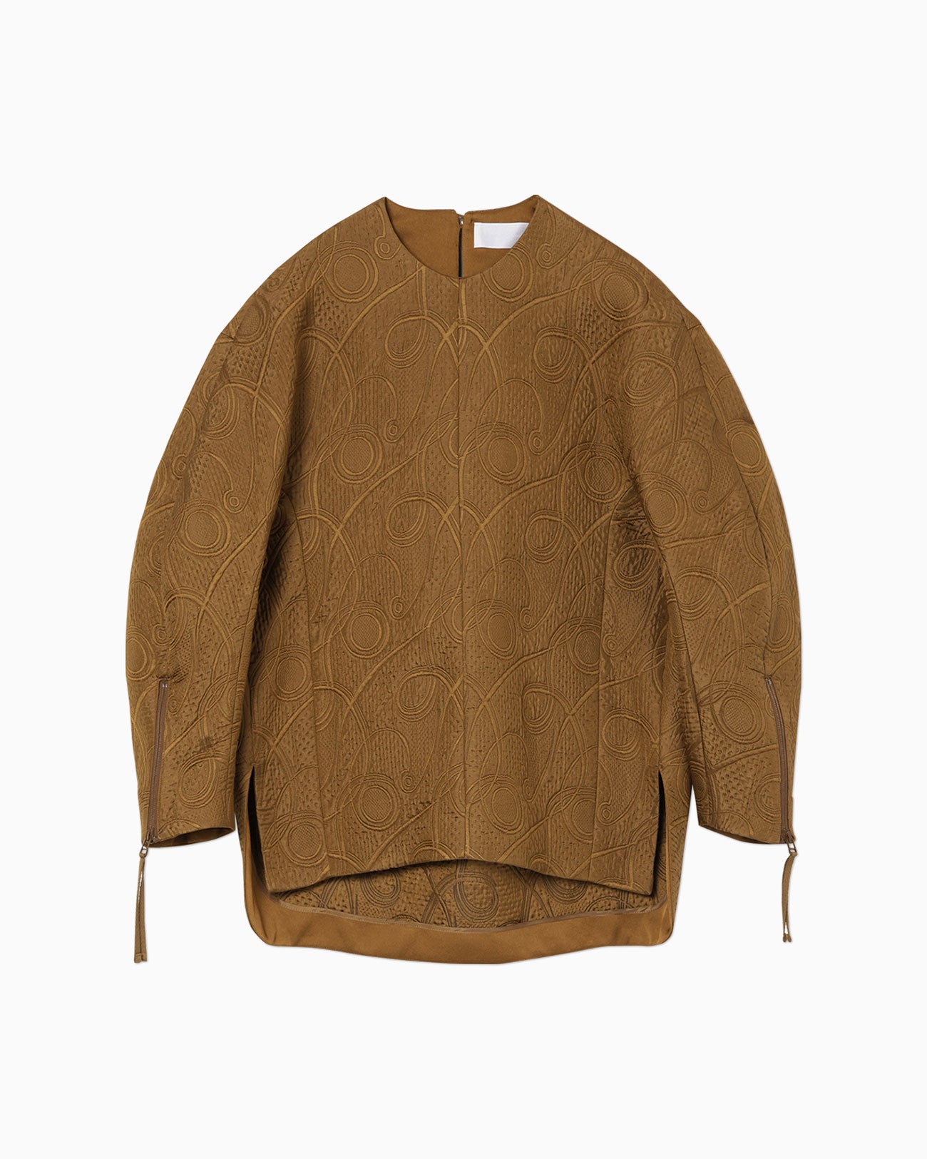 Jomon Arabesque Triple Layer Jacquard Pullover - brown