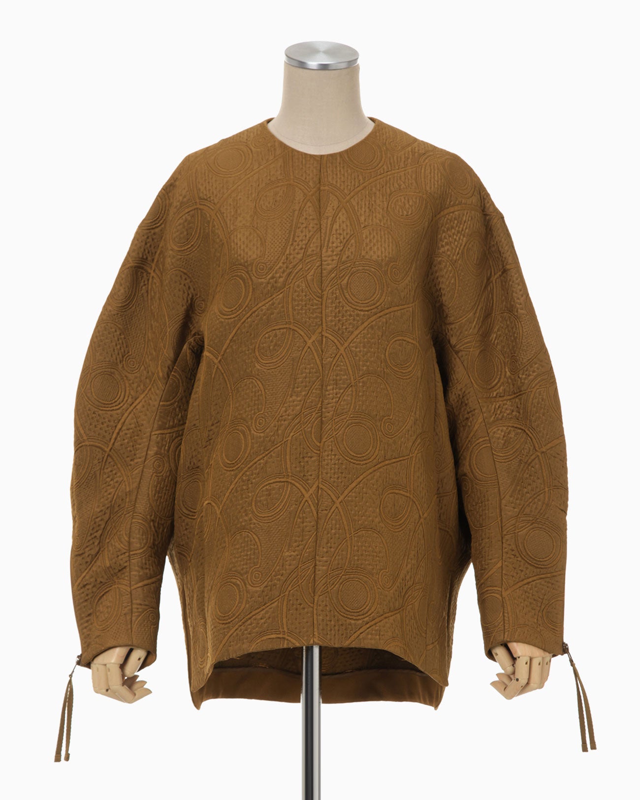 Jomon Arabesque Triple Layer Jacquard Pullover - brown