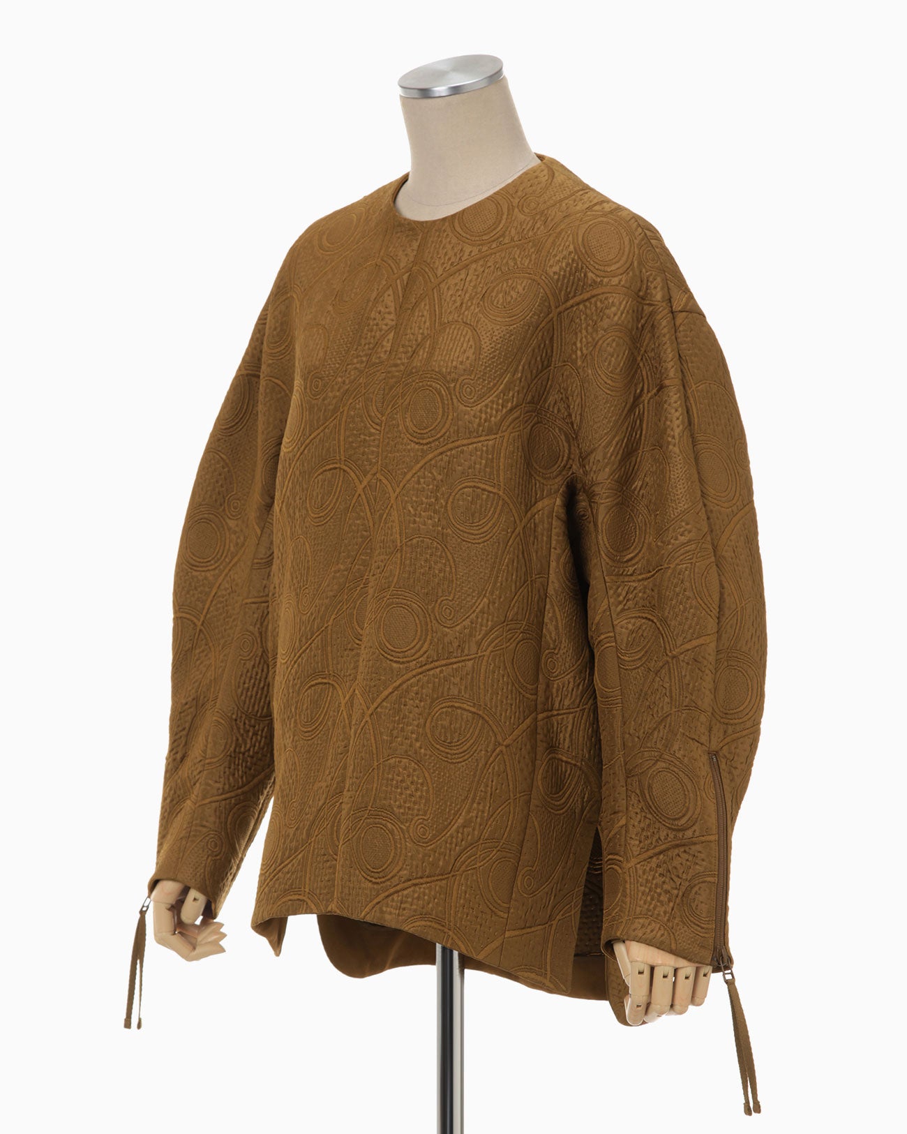 Jomon Arabesque Triple Layer Jacquard Pullover - brown