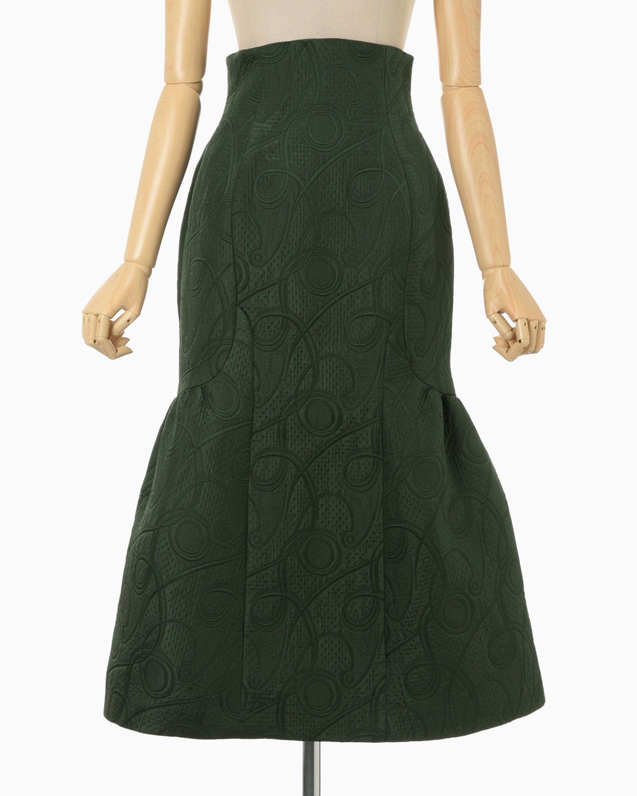 Jomon Arabesque Triple Layer Jacquard Skirt - green - Mame Kurogouchi