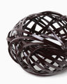 Bundled-Plait Basket Motif Bamboo Bangle - brown