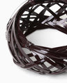 Bundled-Plait Basket Motif Bamboo Bangle - brown