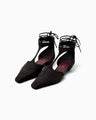 T-Strap Suede Heel Pumps - black