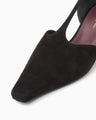 T-Strap Suede Heel Pumps - black