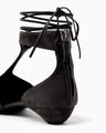 T-Strap Suede Heel Pumps - black