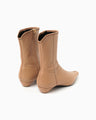 Smooth Leather Zip Style Boots - beige