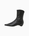 Smooth Leather Zip Style Boots - black
