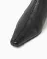 Smooth Leather Zip Style Boots - black