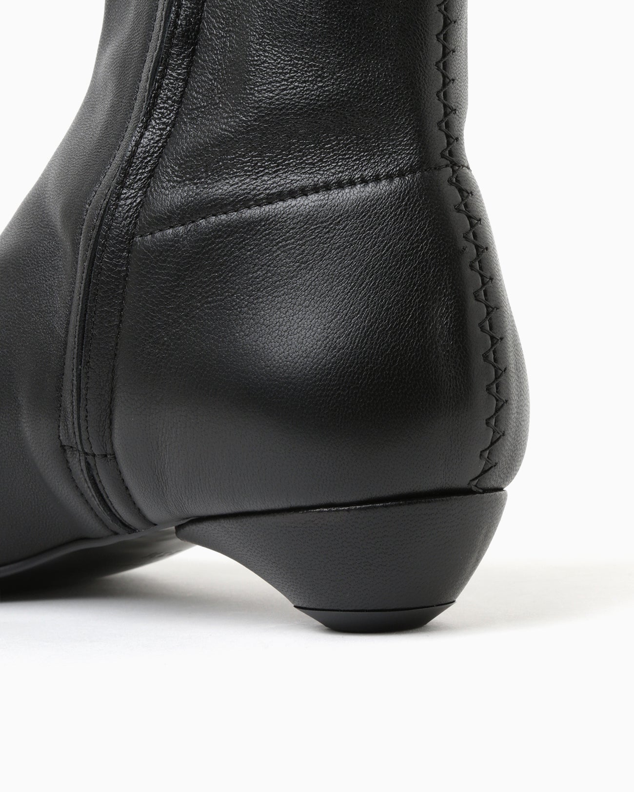 Smooth Leather Zip Style Boots - black