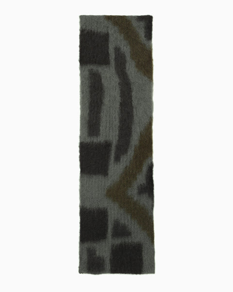 Origami Dyed Alpaca Wool Knitted Scarf - khaki
