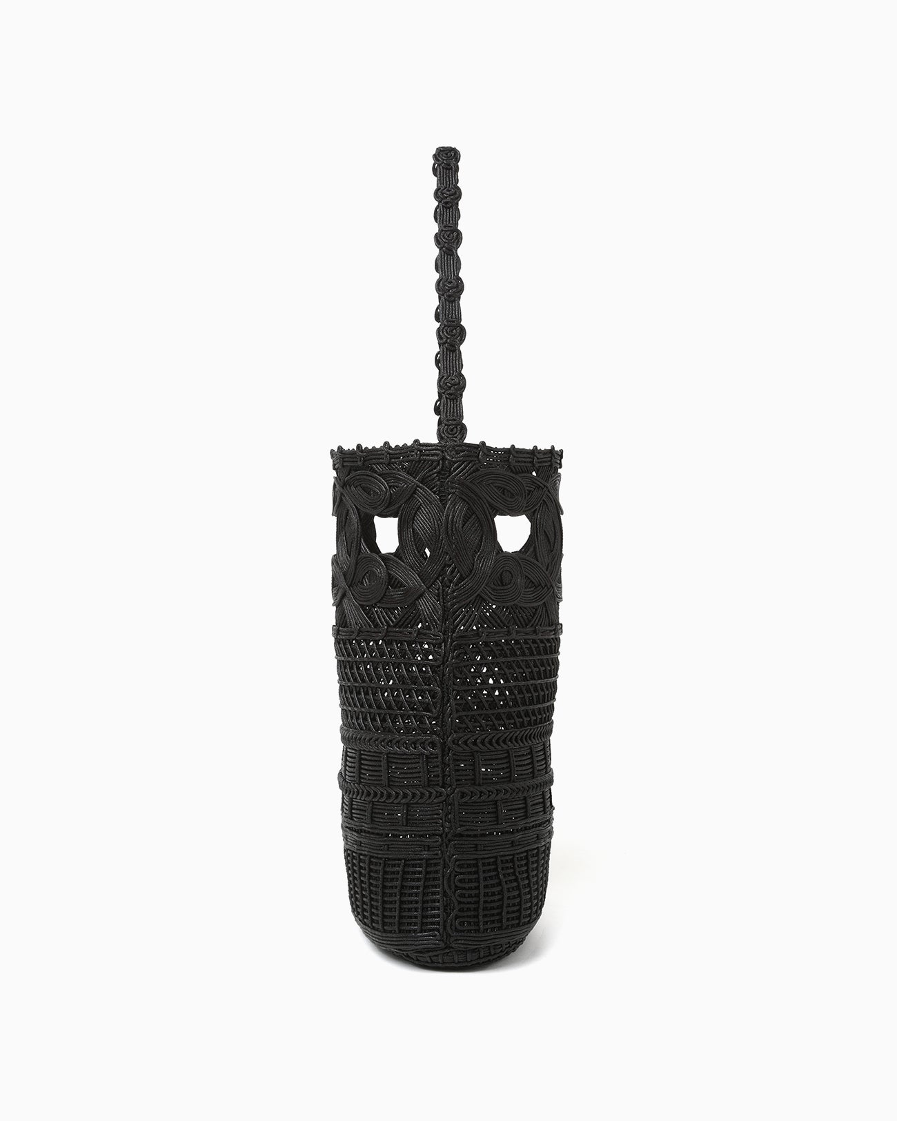 Cord Embroidery "Hanakago" Hand Bag - black