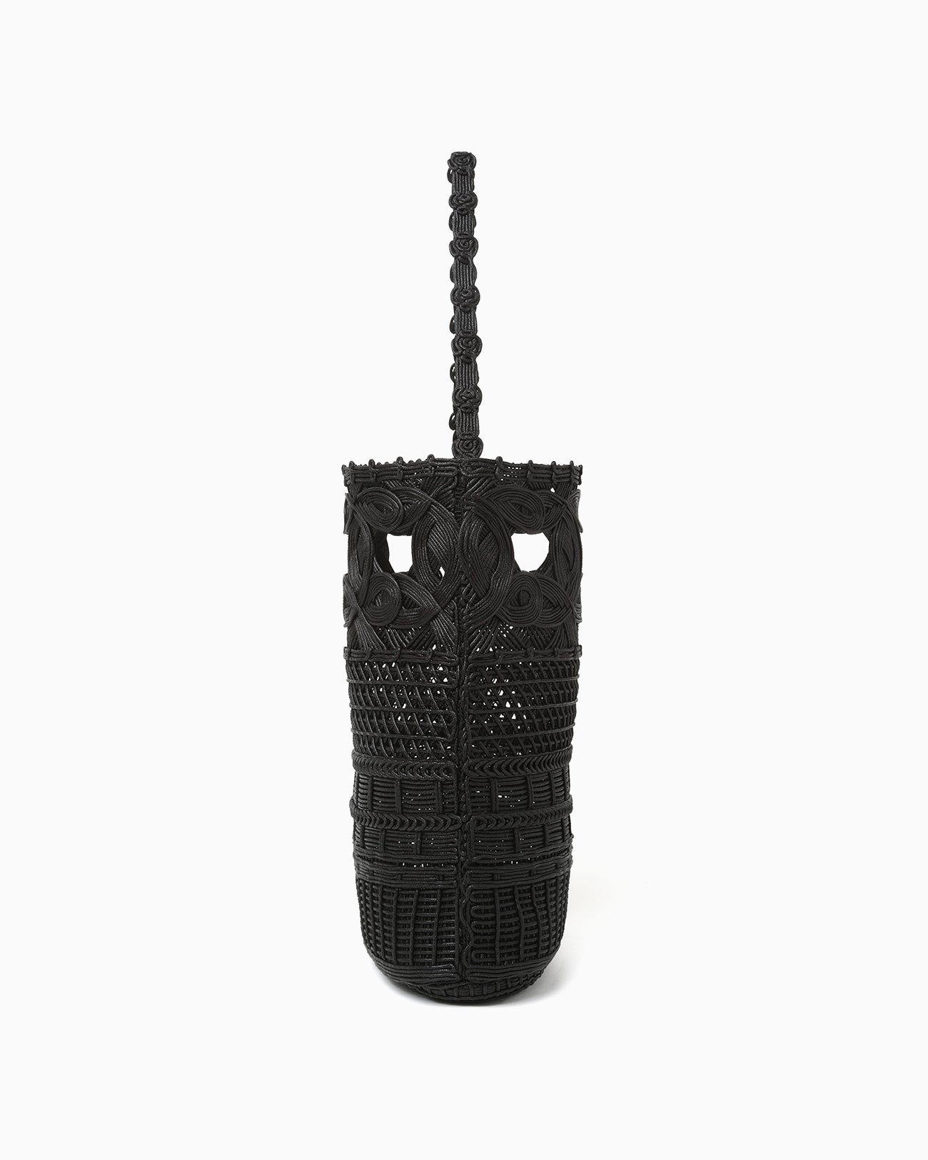 Cord Embroidery "Hanakago" Hand Bag - black