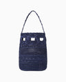 Cord Embroidery "Hanakago" Hand Bag - navy