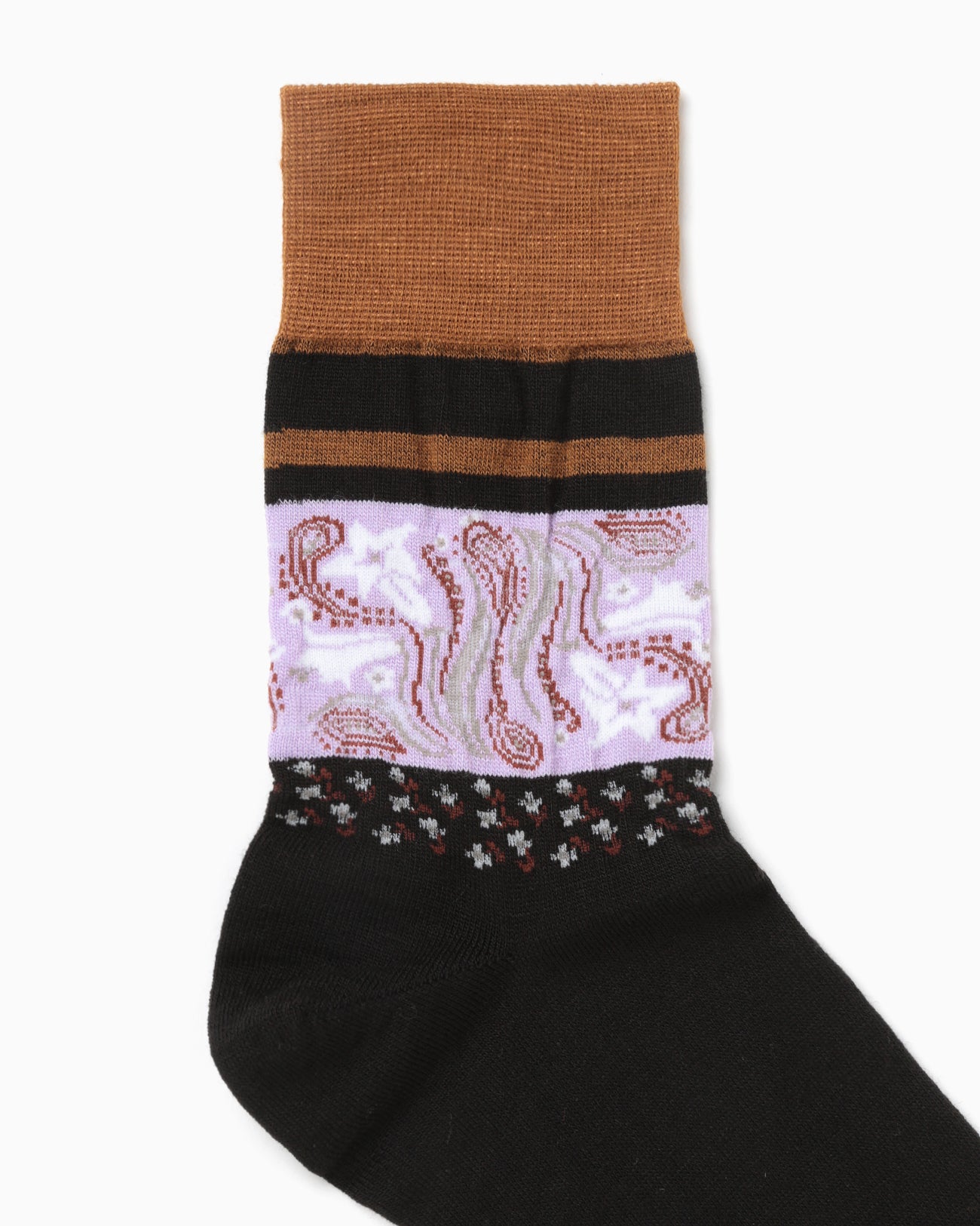 Floral Motif Socks - black