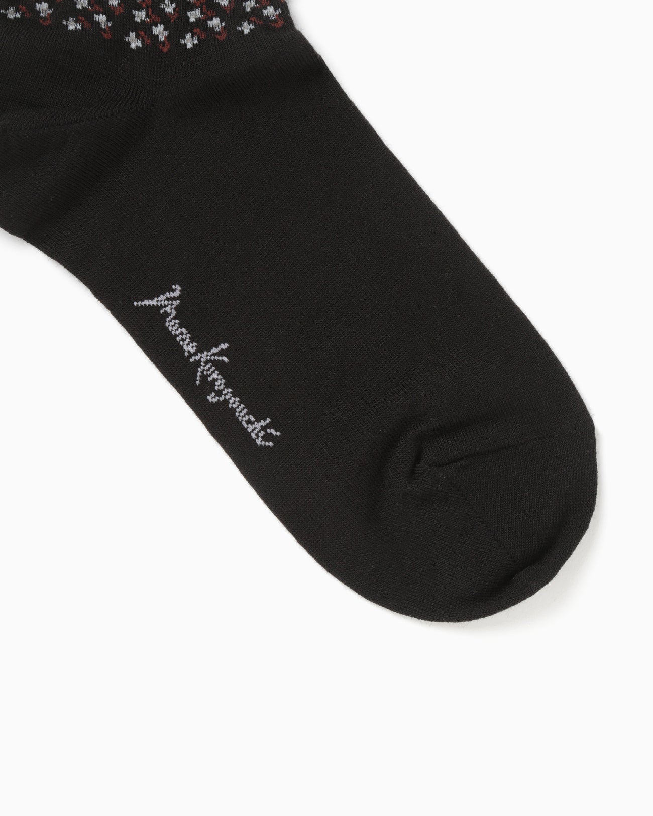 Floral Motif Socks - black