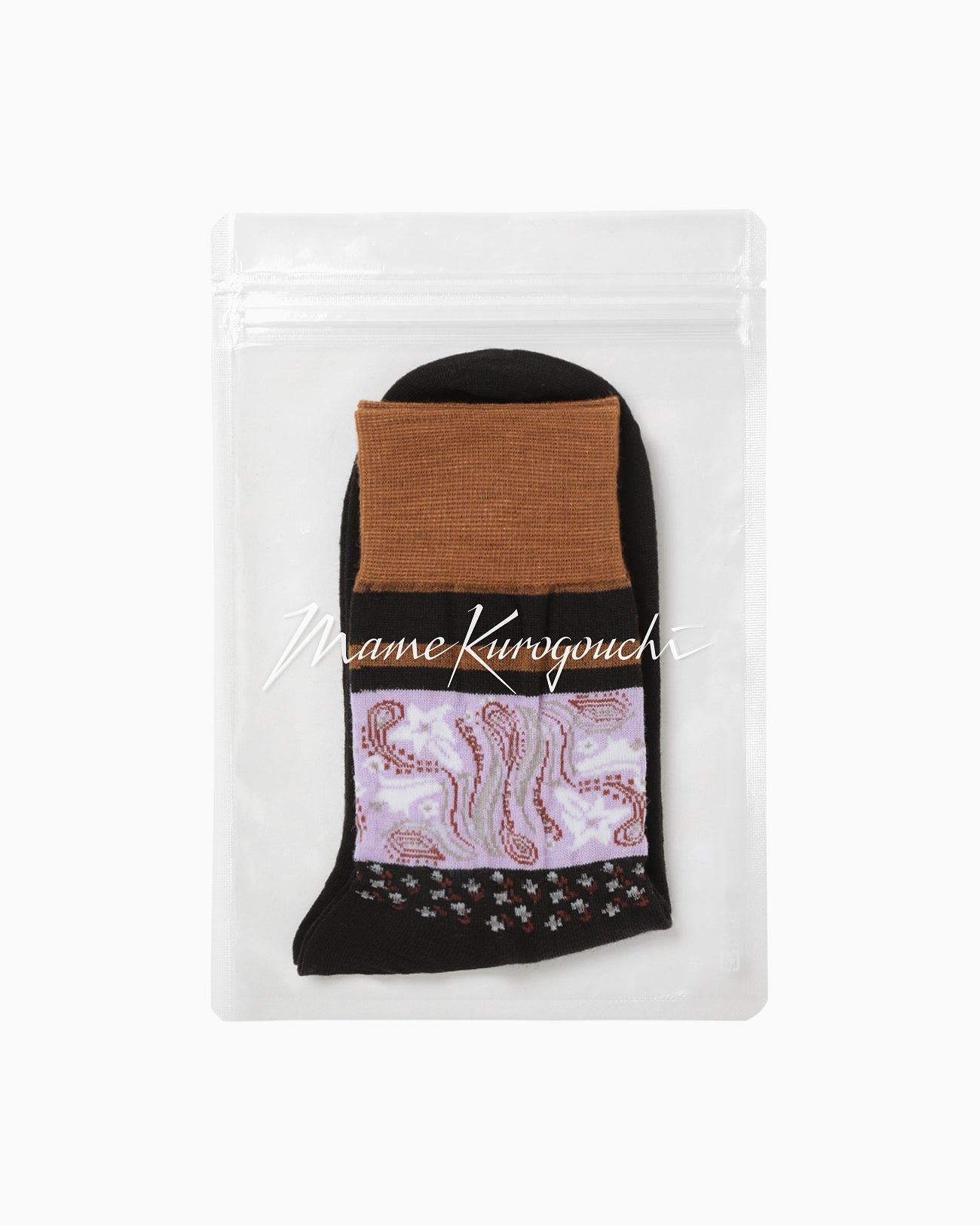 Floral Motif Socks - black