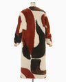Sliver Knitted Fluffy Wool I-Line Coat - brown
