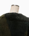 Sliver Knitted Fluffy Wool I-Line Coat - khaki