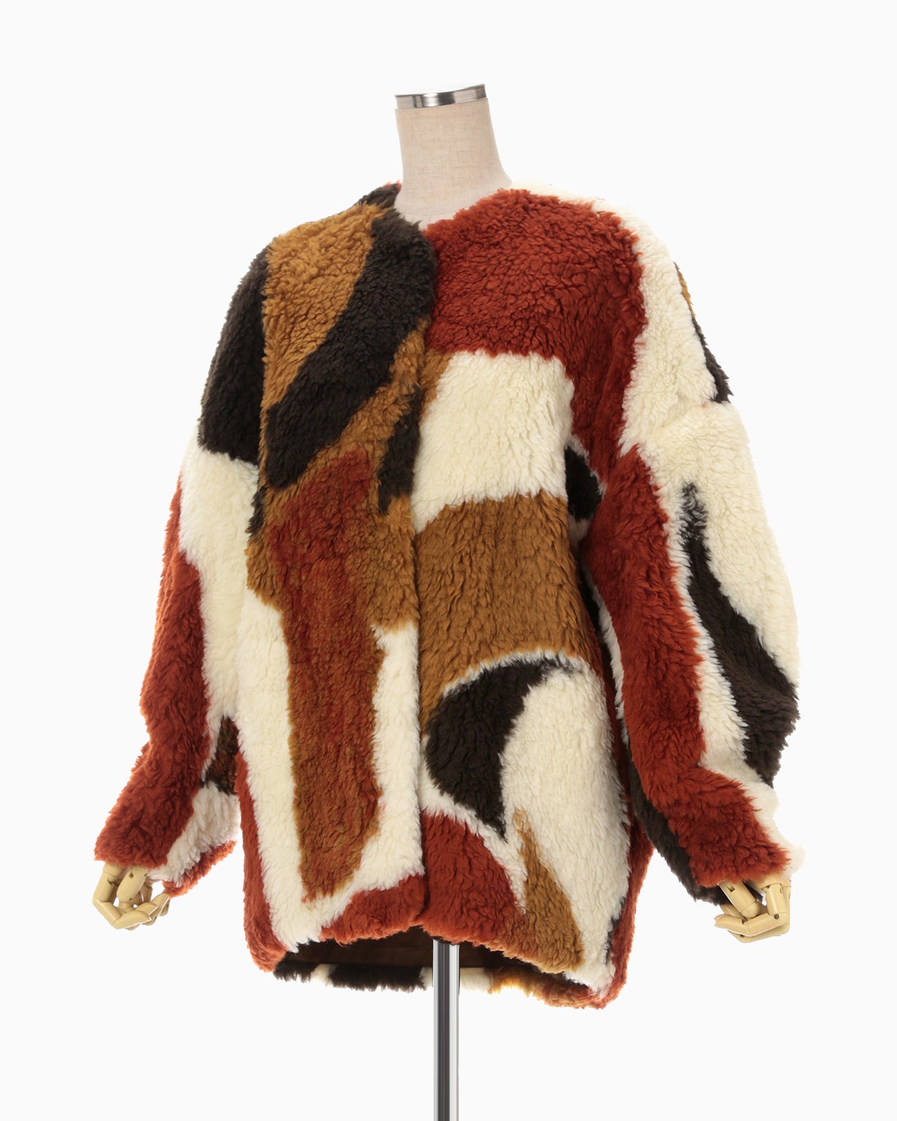 Sliver Knitted Fluffy Wool Jacket - brown