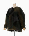 Sliver Knitted Fluffy Wool Jacket - khaki