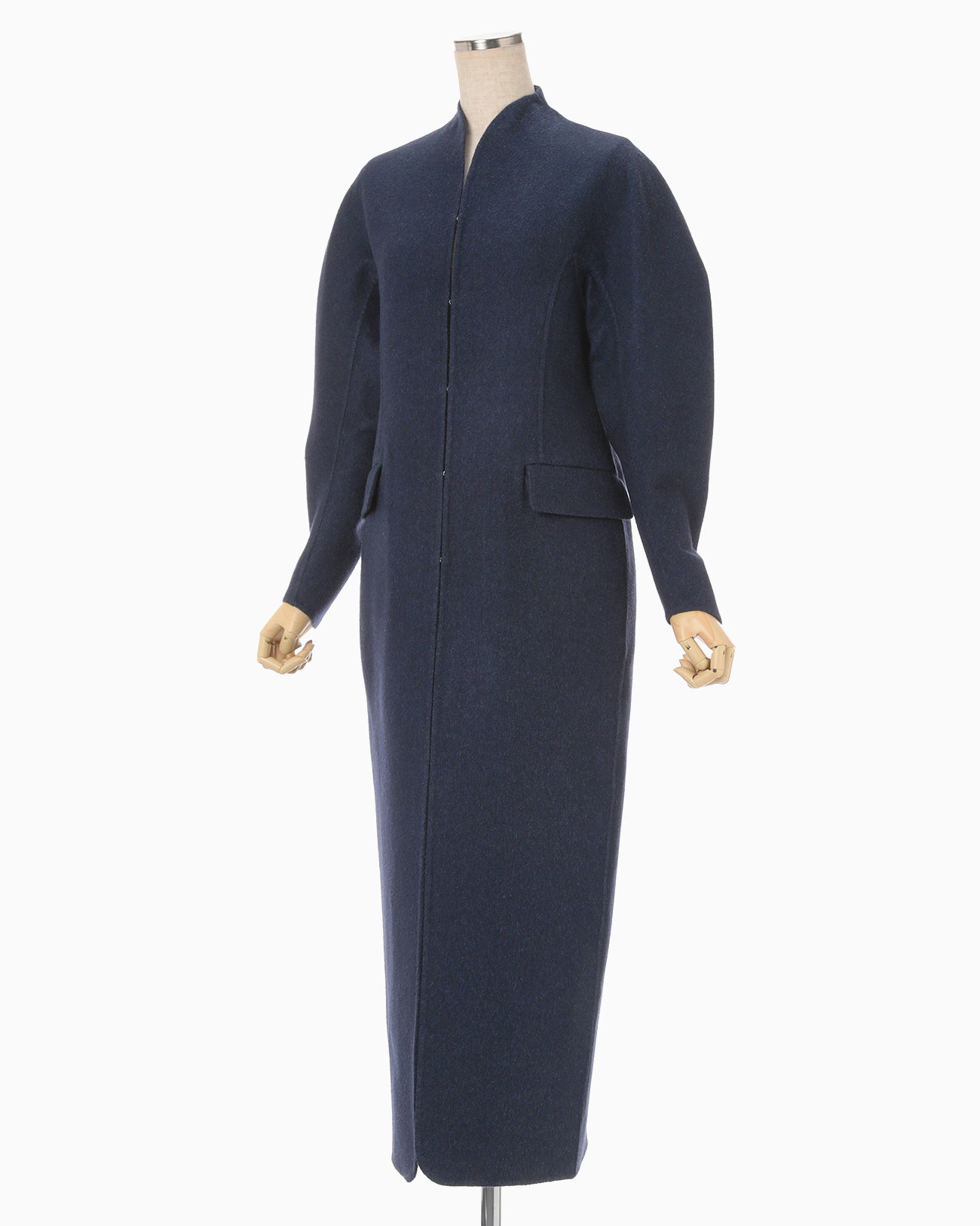 Silk Cashmere Reversible Sewing Coat - navy