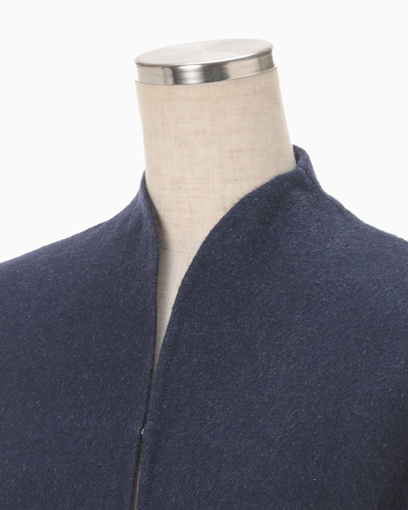 Silk Cashmere Reversible Sewing Coat - navy