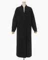 Wool Cashmere I-Line Collarless Coat - black