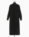 Wool Cashmere I-Line Collarless Coat - black
