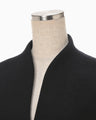 Wool Cashmere I-Line Collarless Coat - black