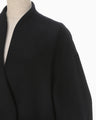 Wool Cashmere I-Line Collarless Coat - black