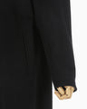 Wool Cashmere I-Line Collarless Coat - black