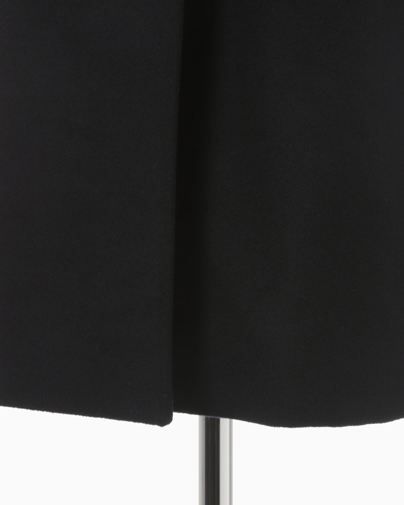 Wool Cashmere I-Line Collarless Coat - black