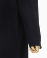 Wool Cashmere I-Line Collarless Coat - navy