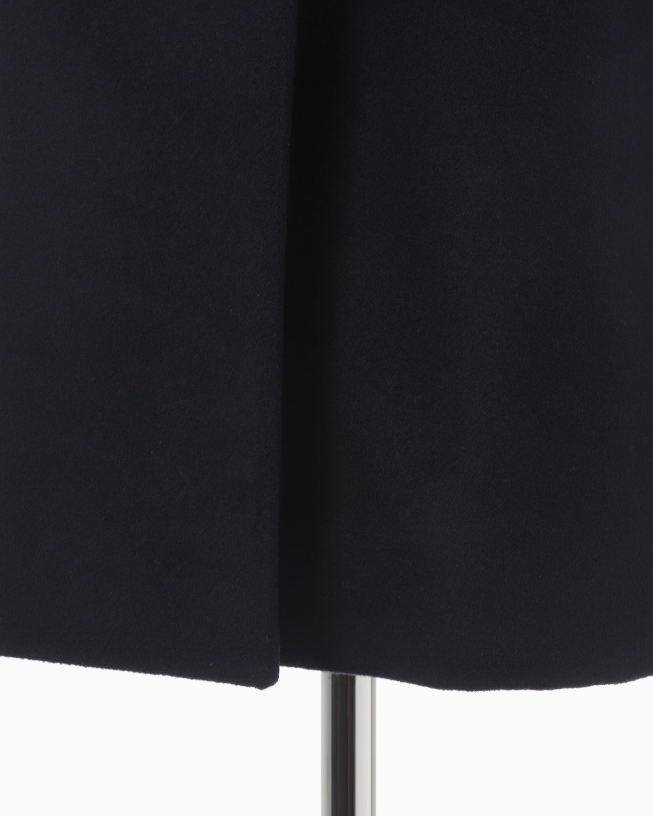 Wool Cashmere I-Line Collarless Coat - navy