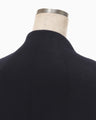 Wool Cashmere I-Line Collarless Coat - navy