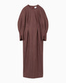 Wool Smooth I-Line Dress - brown