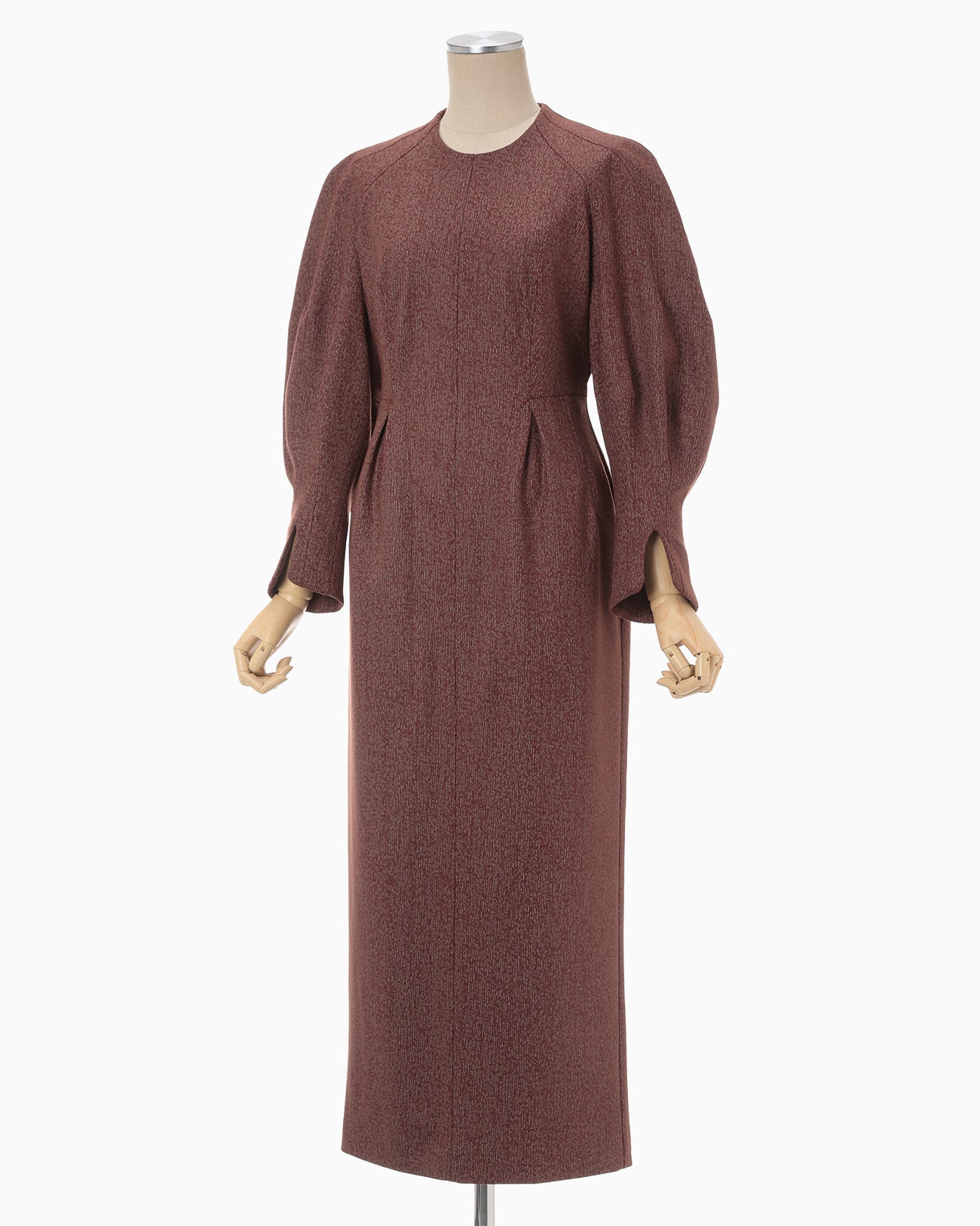 Wool Smooth I-Line Dress - brown