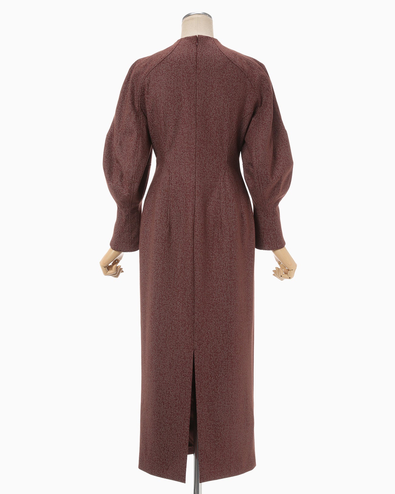 Wool Smooth I-Line Dress - brown