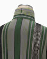 Raschel Jersey Torchon Lace Stripe Dress - khaki