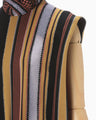 Raschel Jersey Torchon Lace Stripe Sleeveless Dress - brown