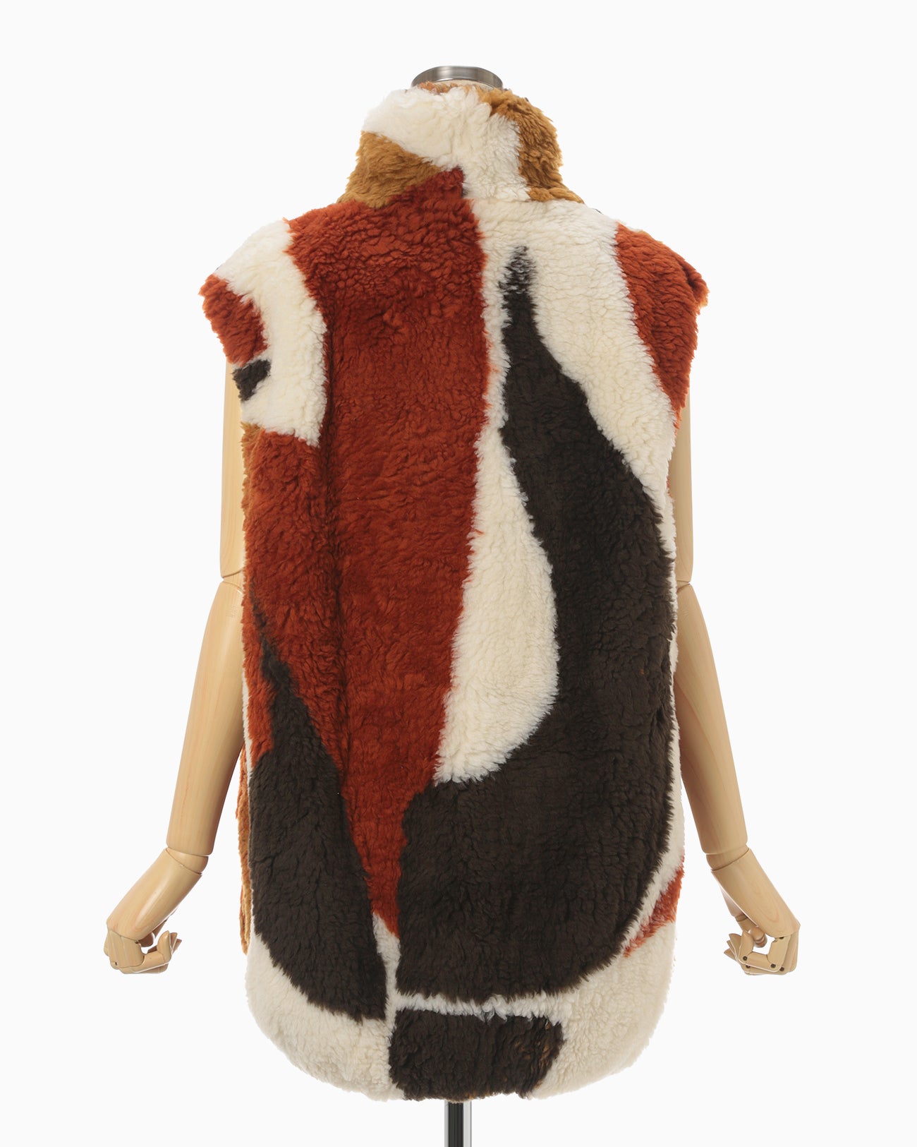 Sliver Knitted Fluffy Wool Vest - brown