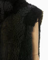 Sliver Knitted Fluffy Wool Vest - khaki