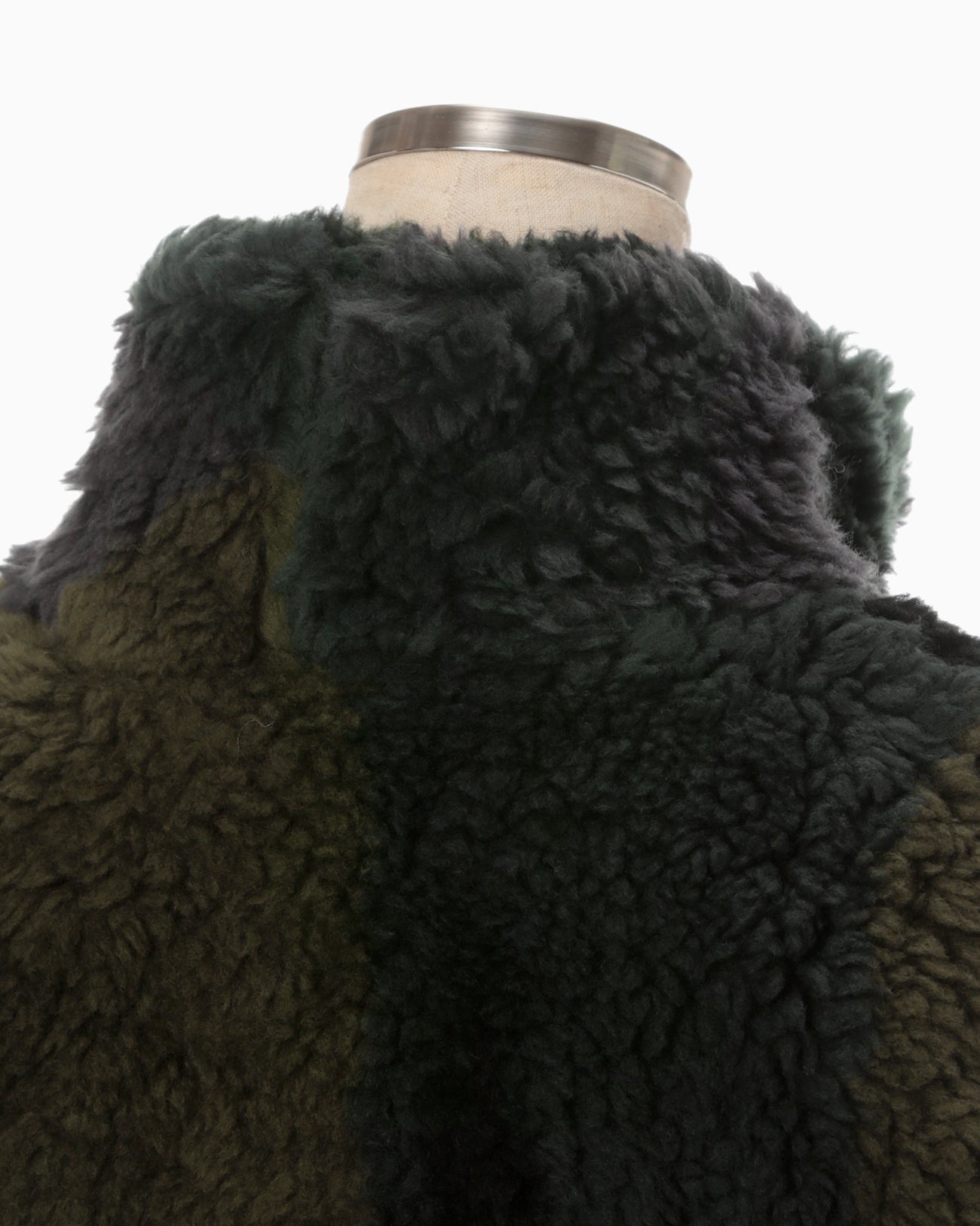 Sliver Knitted Fluffy Wool Vest - khaki