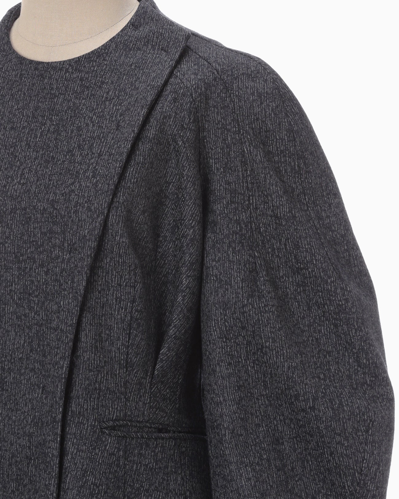 Wool Smooth Flap Jacket - navy