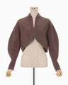 Silk Cashmere Reversible Sewing Bolero Jacket - brown