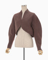 Silk Cashmere Reversible Sewing Bolero Jacket - brown