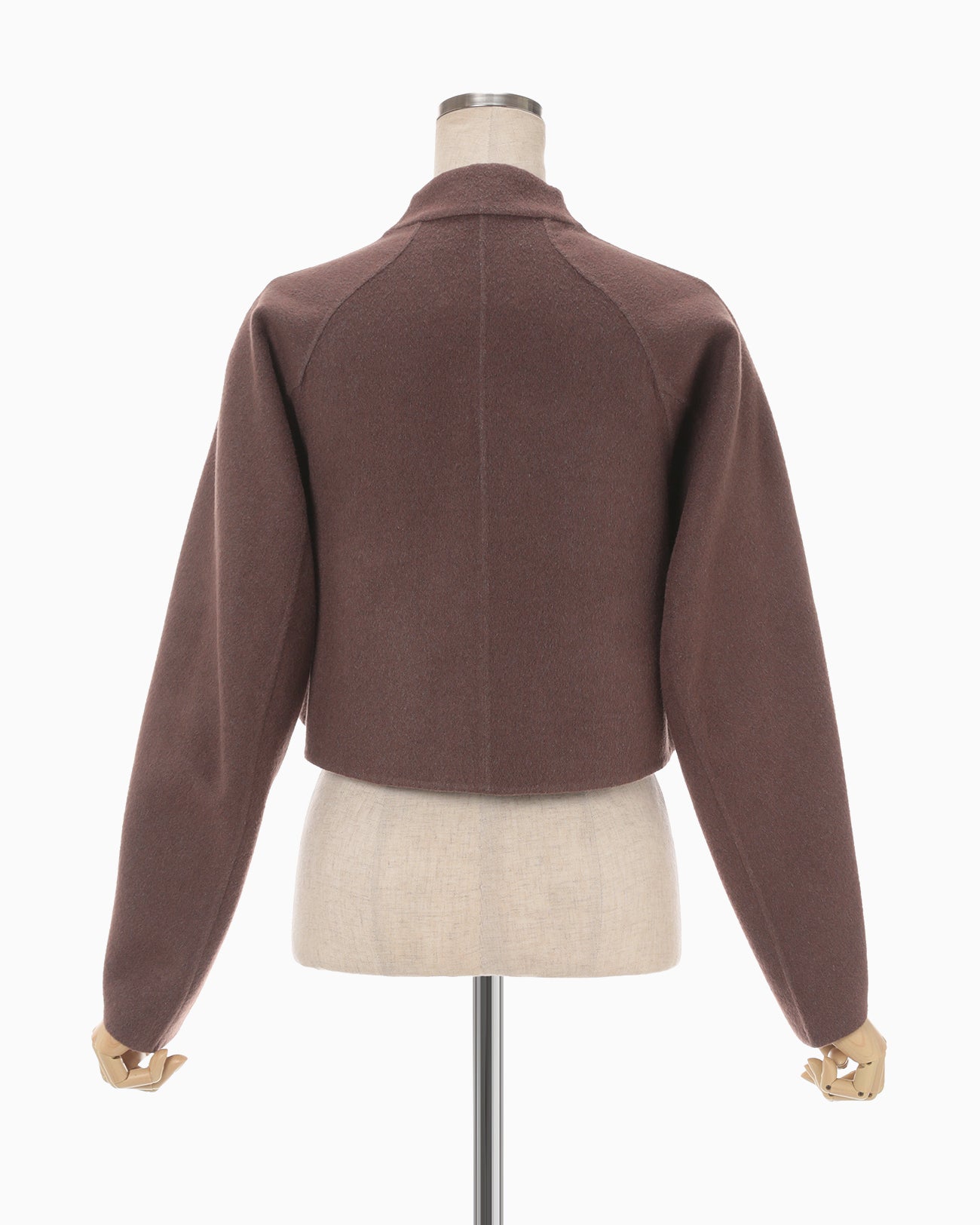 Silk Cashmere Reversible Sewing Bolero Jacket - brown